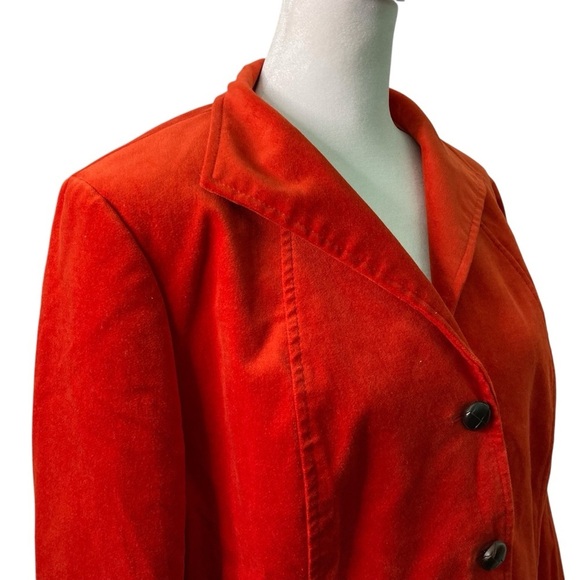 Talbots Velvet Three Button Peplum Blazer Jacket Burnt Orange (Size 16P) NWOT - Picture 3 of 12